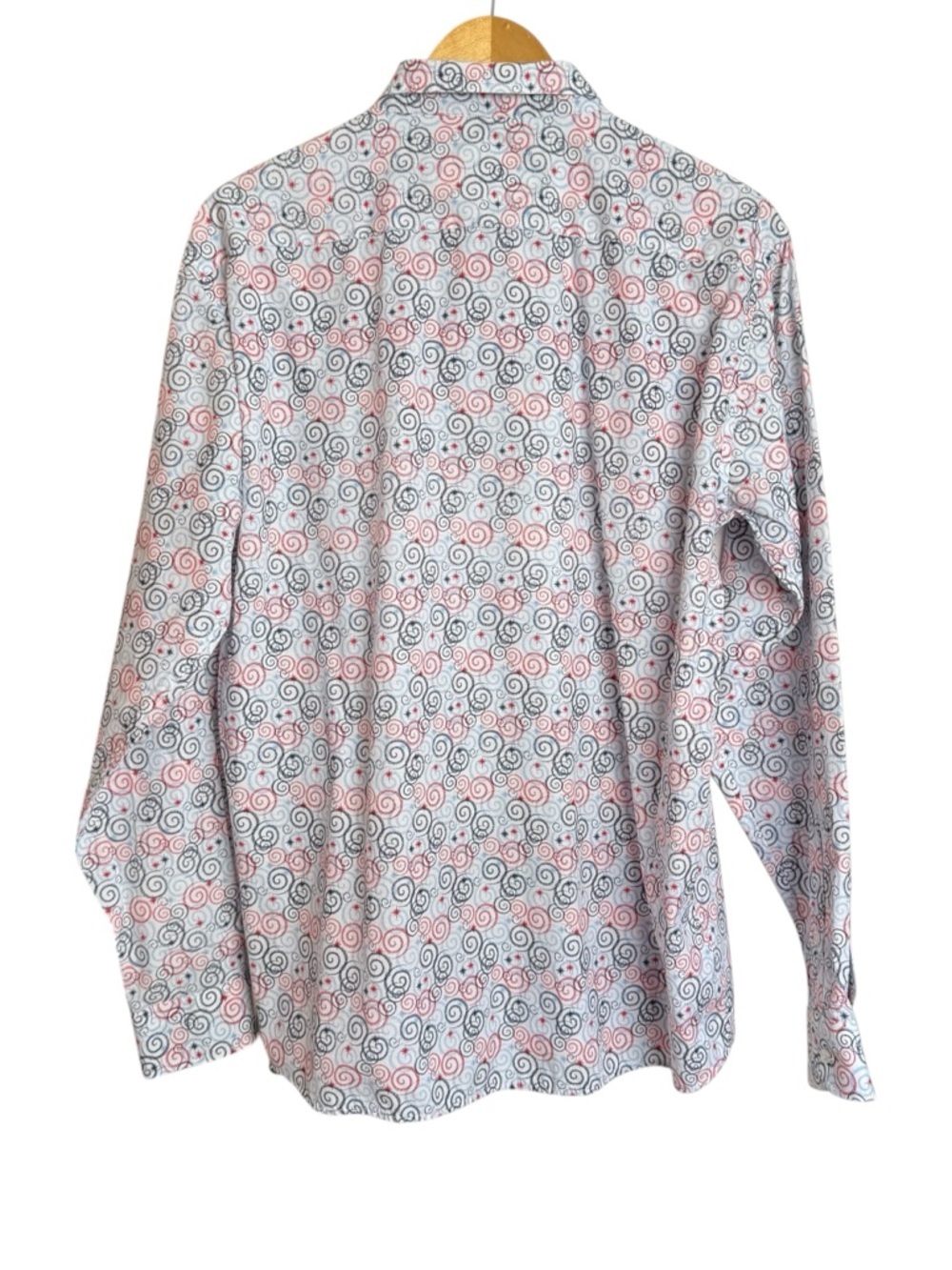 Elie Balleh Long Sleeve Dress Shirt Size XL Neck 17 Slim Fit Swirl Print Italy - Picture 4 of 14